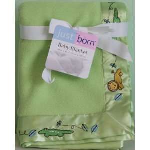  Just Born Green Safari Baby Blanket Baby