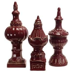  Set of 3 Ceramic Decorative Finial Top Table Accents
