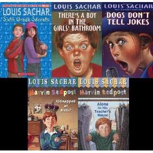  Set of 5 Louis Sachar Chapter Books   Marvin Redpost & 3 