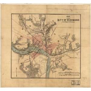   Map Map of the city of Richmond shewing its defences.