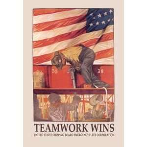 Teamwork Wins U.S. Shipping Board Emergency Corp.   16x24 Giclee Fine 