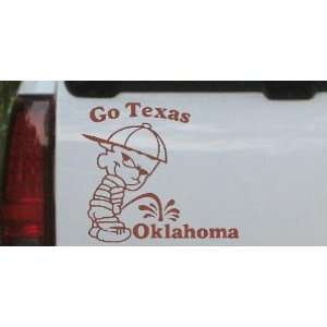 Brown 24in X 23.6in    Go Texas Pee On Oklahoma Car Window Wall Laptop 