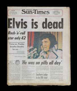 Elvis Presley Death Chicago Newspaper dated Aug 17, 1977 REAL  