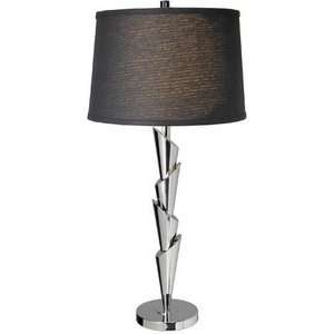 Lite Source LS 21933C/BLK Table Lamp, Chrome Finished Metal Body with 