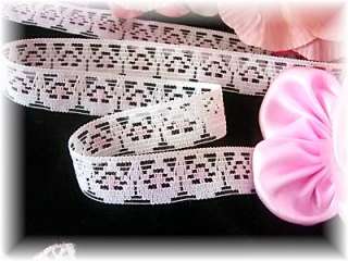 15yds.1/2 PINK & WHITE lace trim Baby Dolls NEWBORN  
