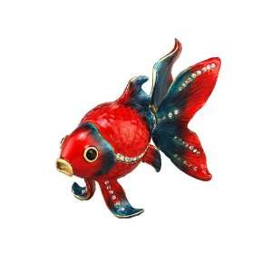  Ashleigh Manor 5 Inch Koi Box, Red and Blue