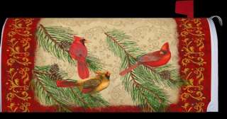   Cardinal Elegance Pines Cones Magnetic Mailbox Cover Wrap Only  