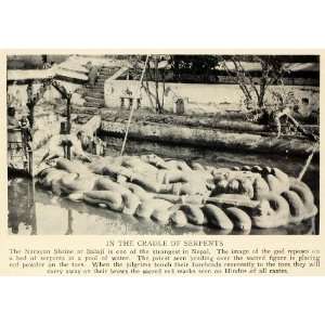  1929 Print Cradle Serpents Narayan Shrine Balaji Nepal 