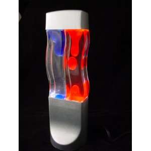  Twin Column LAVA LAMP   BLUE + RED GLOW MOTION   DOUBLE 