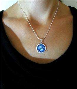 Hand Made Roman Glass 925 Silver Pendant Necklace  