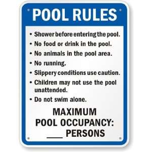 Colorado Pool Rules Sign High Intensity Grade, 24 x 18 