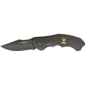   ARMY5B Linerlock Knife with Drop Point Blade, Black