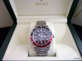 Rolex GMT Master II Black 16710 Red Mens Watch SS Coke 2 Stainless 