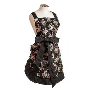  Spicy Aprons Black & Pink Flora Nights