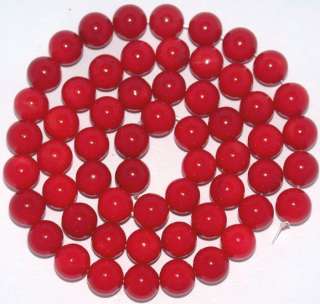 7MM RED SEA CORAL ROUND LOOSE BEADS GEMSTONE 17 STRAND  