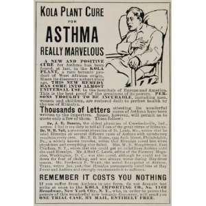  1904 Ad Asthma Cure Medical Quackery Kola Plant Potion 