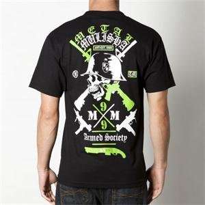    Metal Mulisha Armed Society T shirt   Small/Black/Green Automotive