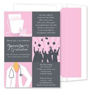     Invitations (3 Squared Dental Grad Pink)