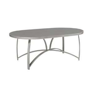  Woodard Wyatt Aluminum 42 x 74 Oval Smoked Glass Dining Table 