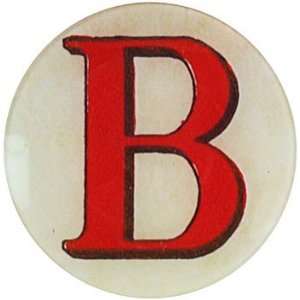  John Derian Round Plate   Red Letters
