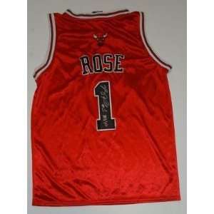  Signed Derrick Rose Uniform   * * RED W COA A 