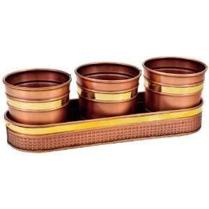  Behrens 3 Piece Copper Planters with Tray 3N1 Patio, Lawn 