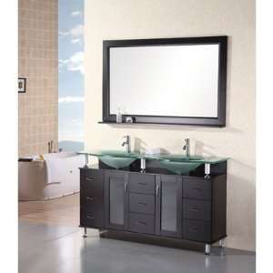 Design Element Redondo 60 Inch Espresso Double Sink Bathroom Vanity 