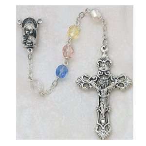  7MM MULTICOLOR CRYSTAL ROSARY Arts, Crafts & Sewing