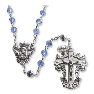 Blue Diamond  cut Crystal Rosary Jewelry