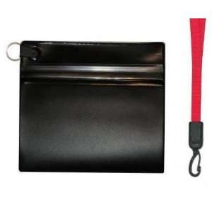  Black 2 Pocket Waterproof Wallet and RED Lanyard Sports 