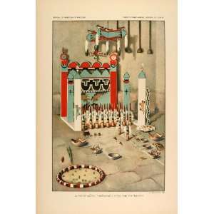  1904 Zuni Mili Altar Little Fire Fraternity Lithograph 
