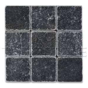  Taurus Black Marble 4 X 4 Tumbled Field Tile   Lot of 50 