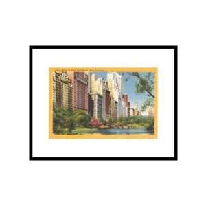 View along Central Park South, New York City Pre Matted Poster Print 
