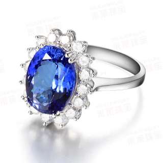  DESIGN Diana Kate 18K White Gold Blue Tanzanite VS Diamond Wedding 