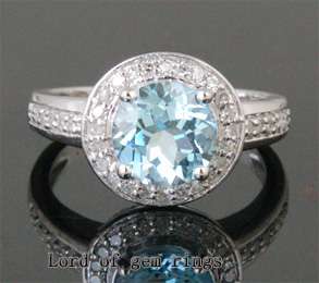  Diamond 2.33ctw  14K WHITE GOLD Engagement Wedding Halo RING Size 7