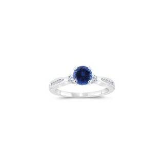  0.20 Cts Diamond & 1.08 Cts Tanzanite Engagement Ring in 