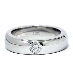  18K White Gold .16CT Round Diamond Promise Ring Jewelry