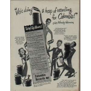   Borge, Harry James and Dorothy Shay.  1947 Columbia Records Ad