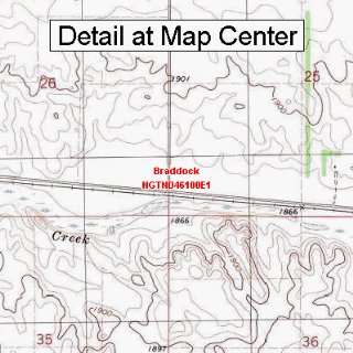  USGS Topographic Quadrangle Map   Braddock, North Dakota 