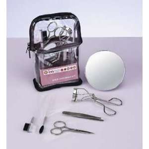  Eye Grooming Kit Set   6 piece w/ Cosmetic Pouch STAINLESS 