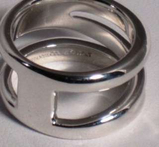 TIFFANY & CO Sterling Silver DIAGONAL Ring Sz 5 ~ Tiffany Pouch ~ Free 