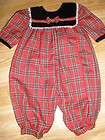 INFANT GIRLS YOUNGLAND PLAID/VELVET HOLIDAY OUTFIT SIZ