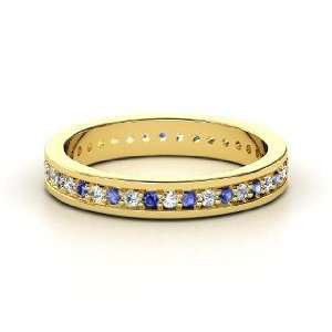  Brianna Eternity Band, 14K Yellow Gold Ring with Sapphire 