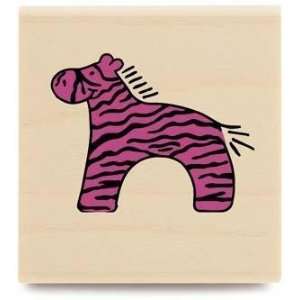  Happy Zebra Wood Mounted Rubber Stamp Arts, Crafts 