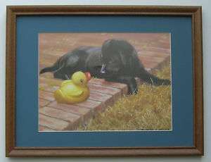 Black Lab Puppies Retrievers Framed Country Pictures  