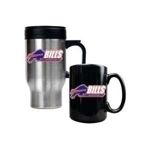  Buffalo Bills Travel Mug and Ceramic Mug Set Sports 