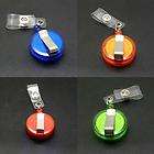   10 PCS Round Retractable ID Reel Chain Badge Holder Key Tag Clip 32mm