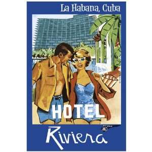 11x 14 Poster.  Hotel Riviera  Travel poster. Deccor with Unusual 