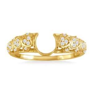   Enhancer Ring 1/5 Carat (Ctw) 14K Yellow Gold Wrap Ring Jewelry