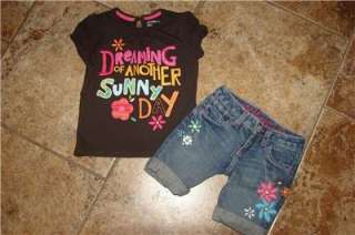 Girls 4T 5T Summer outfit Kids Gap Lawn Party shirt shorts  